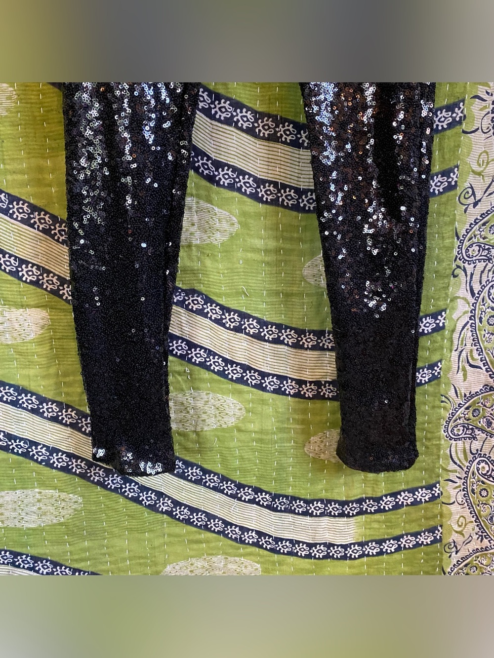 Commando x Revolve Black High Rise Sequined Leggings Small Edgy Downtown Loud - Picture 8 of 15